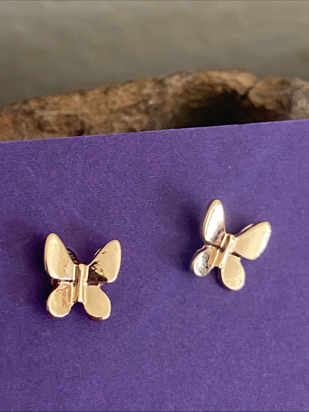 5/$10❤️❤️❤️New Gold Tone Zinc Alloy Butterfly Stud Earrings